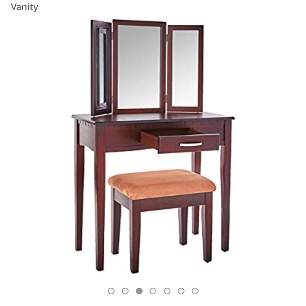 Dark brown make up vanity